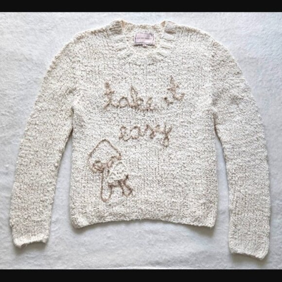 LINGUA FRANCA "take it easy" goop travel fave bouclé-cotton knit sweater $495 m - Picture 2 of 13
